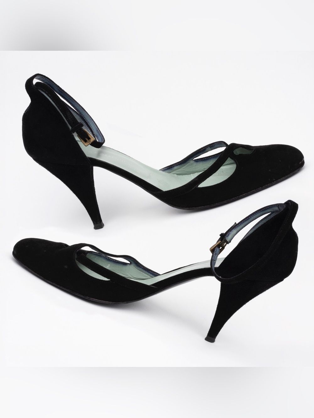 Sigerson Morrison Black Suede Mary Jane Heels